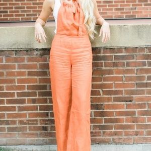 NWOT Wide-leg Linen Overalls